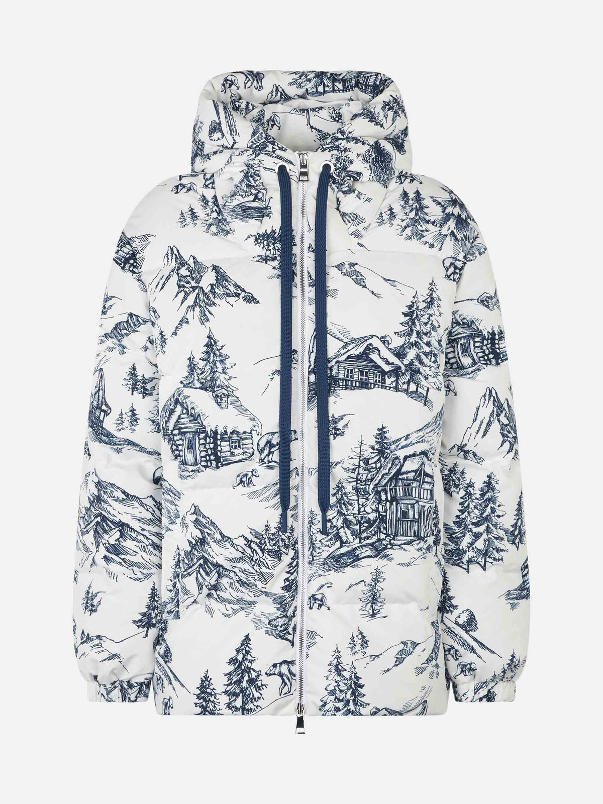 Piumino Geneve con cappuccio e stampa toile de Jouy di product image 4