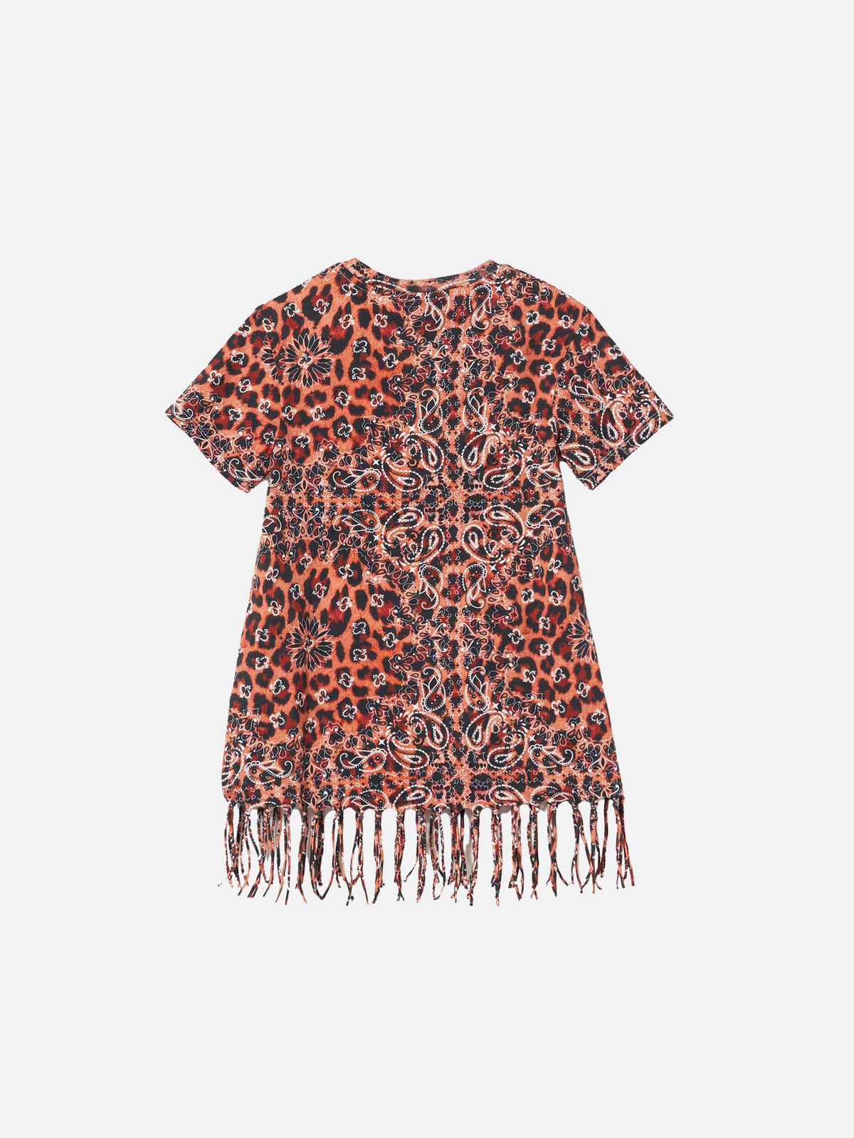 Abito corto Abbey leopardato con frange
