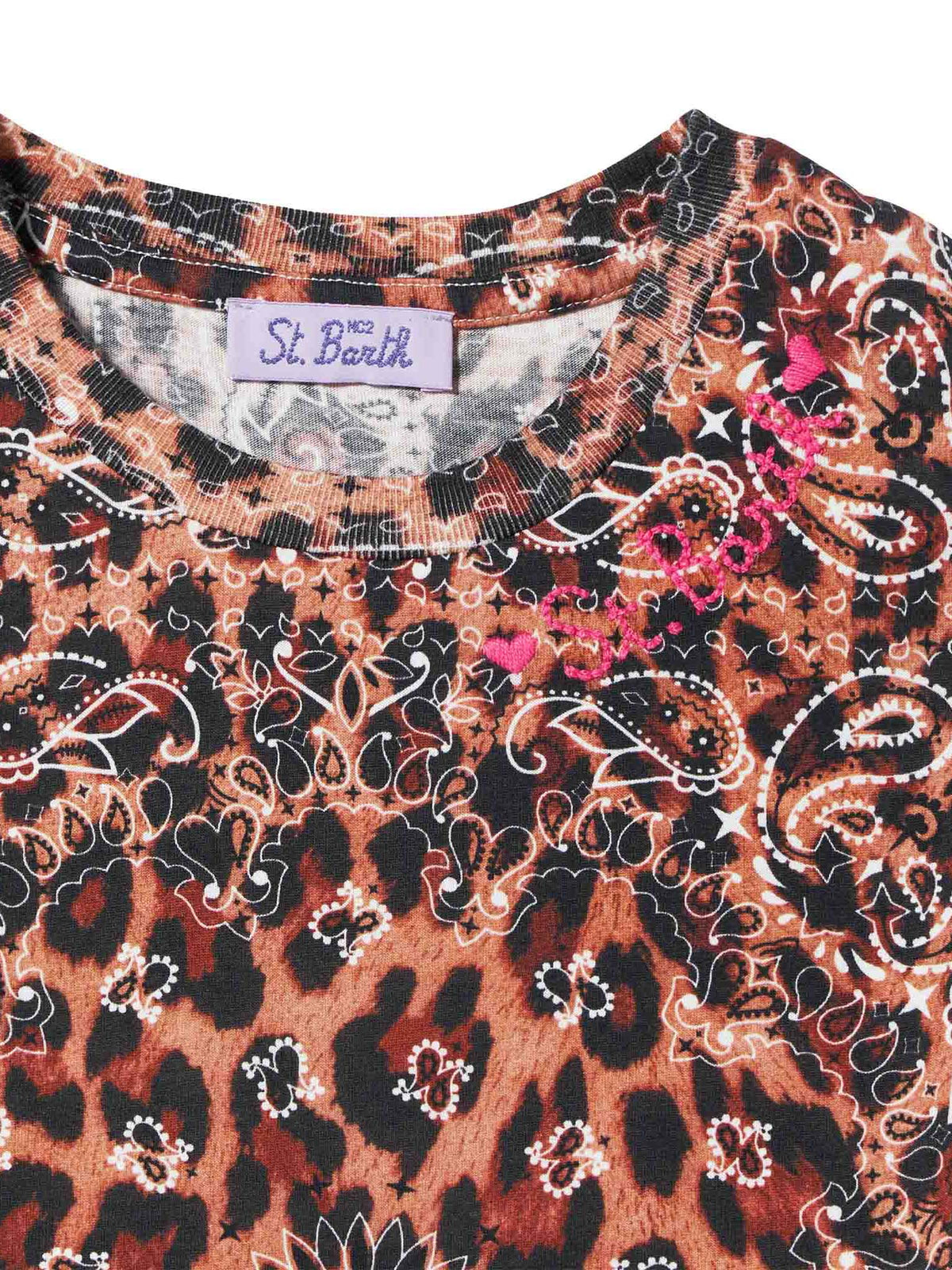 Abito corto Abbey leopardato con frange