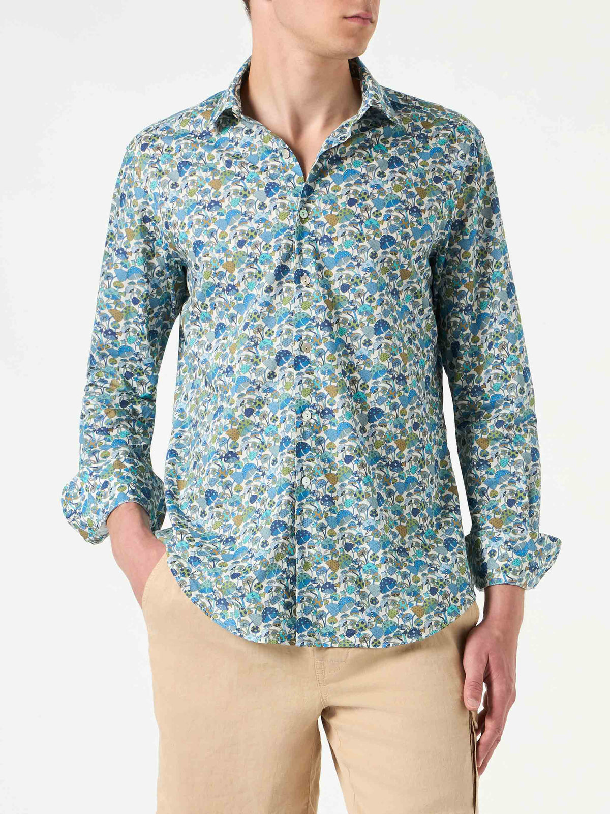 Camicia Sikelia con motivo funghi | Made with Liberty Fabric product image 1