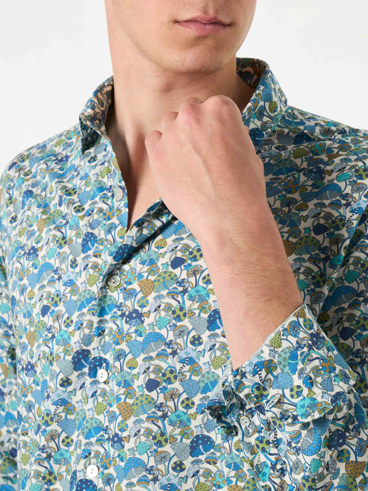 Camicia Sikelia con motivo funghi | Made with Liberty Fabric product image 3