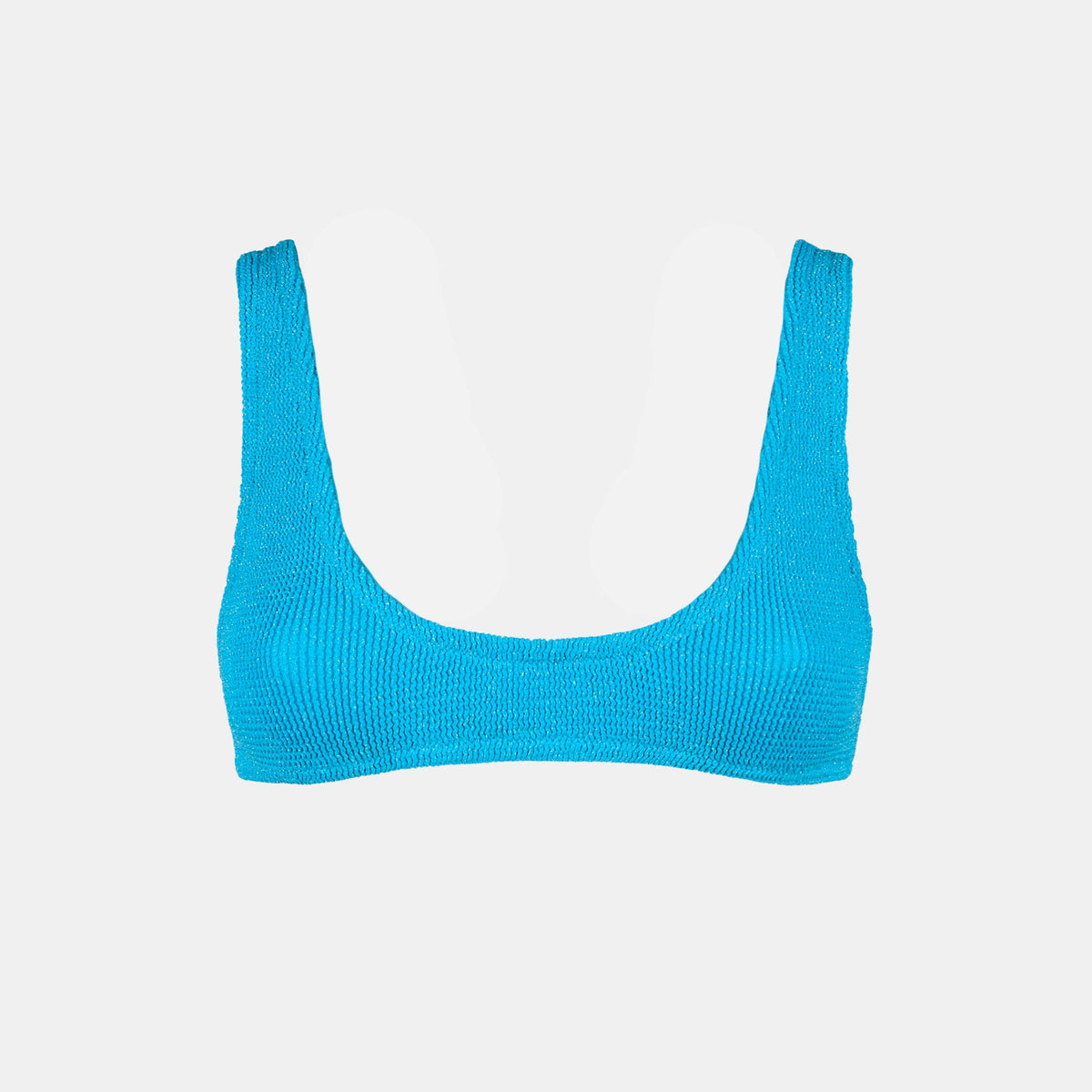 Top bikini Pamy azzurro in lurex crinkle