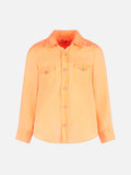 Camicia western Greg Jr arancione fluo in lino product image 1