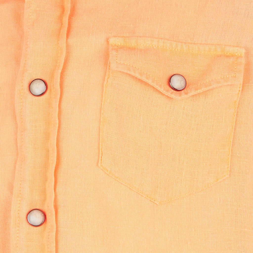 Camicia western Greg Jr arancione fluo in lino product image 2