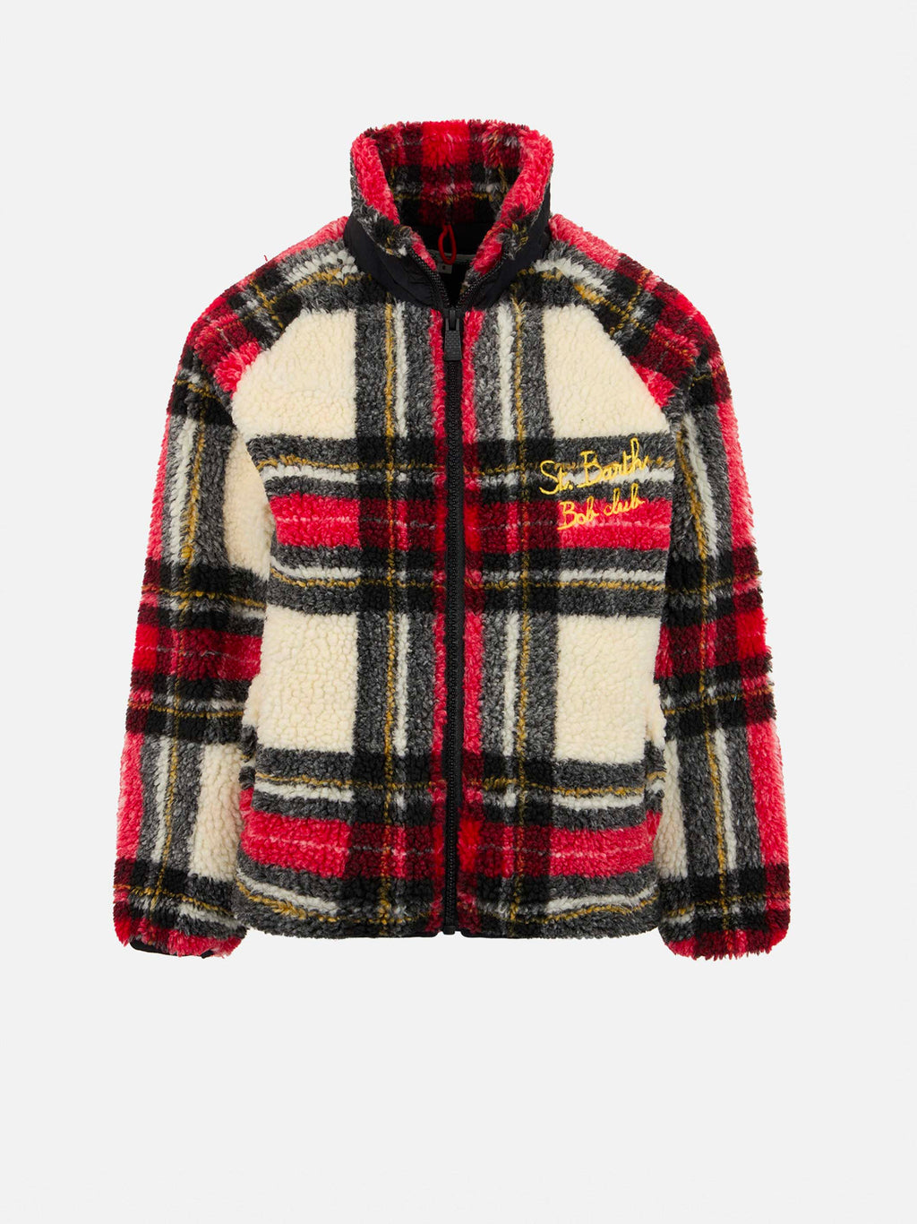 Giacca Keystone Jr tartan in sherpa con ricamo St. Barth product image 1