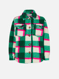 Overshirt Elys Jr in sherpa con stampa tartan