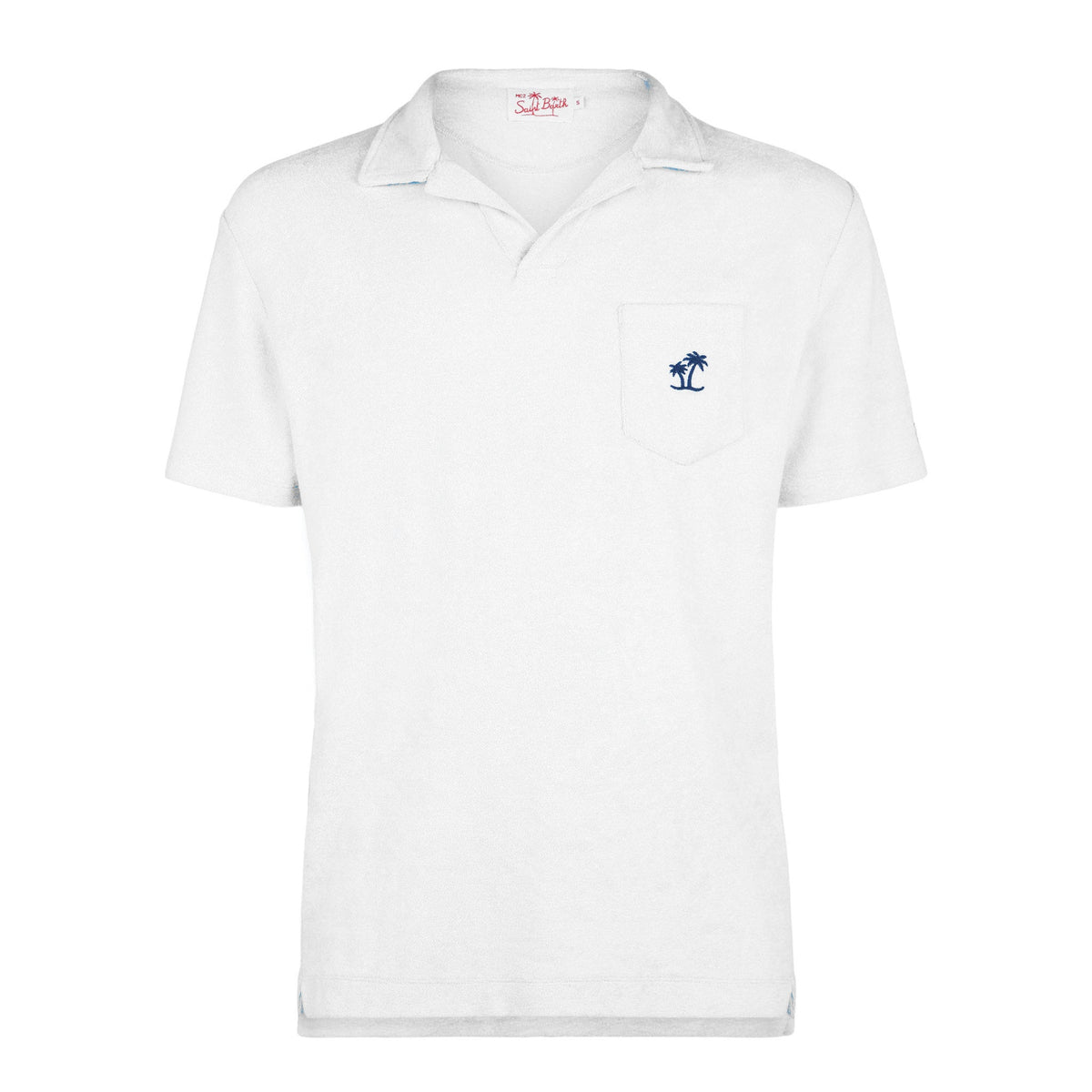 Polo Jeremy bianca in spugna con ricamo palma product image 4