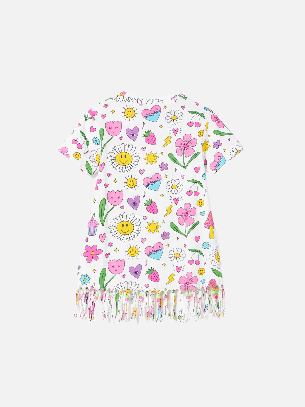 Abito corto Abbey bianco con stampe e charm