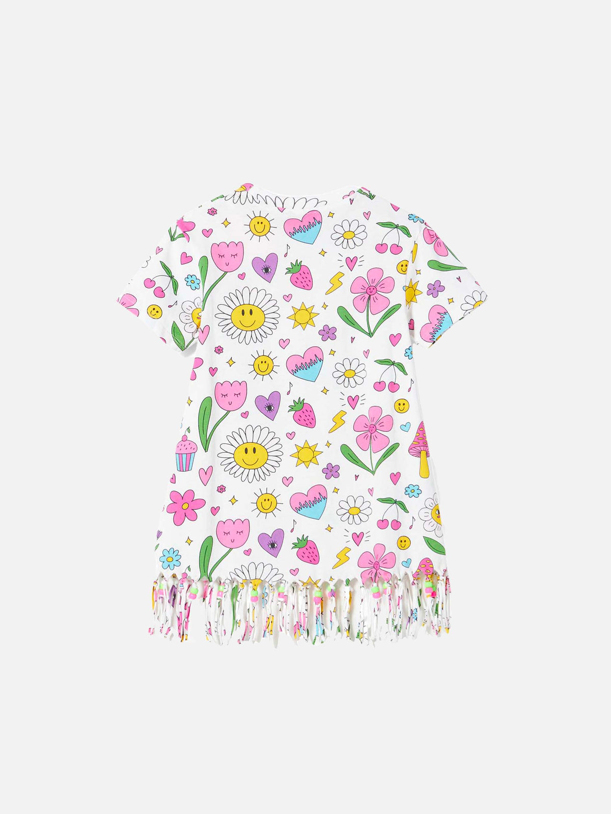 Abito corto Abbey bianco con stampe e charm