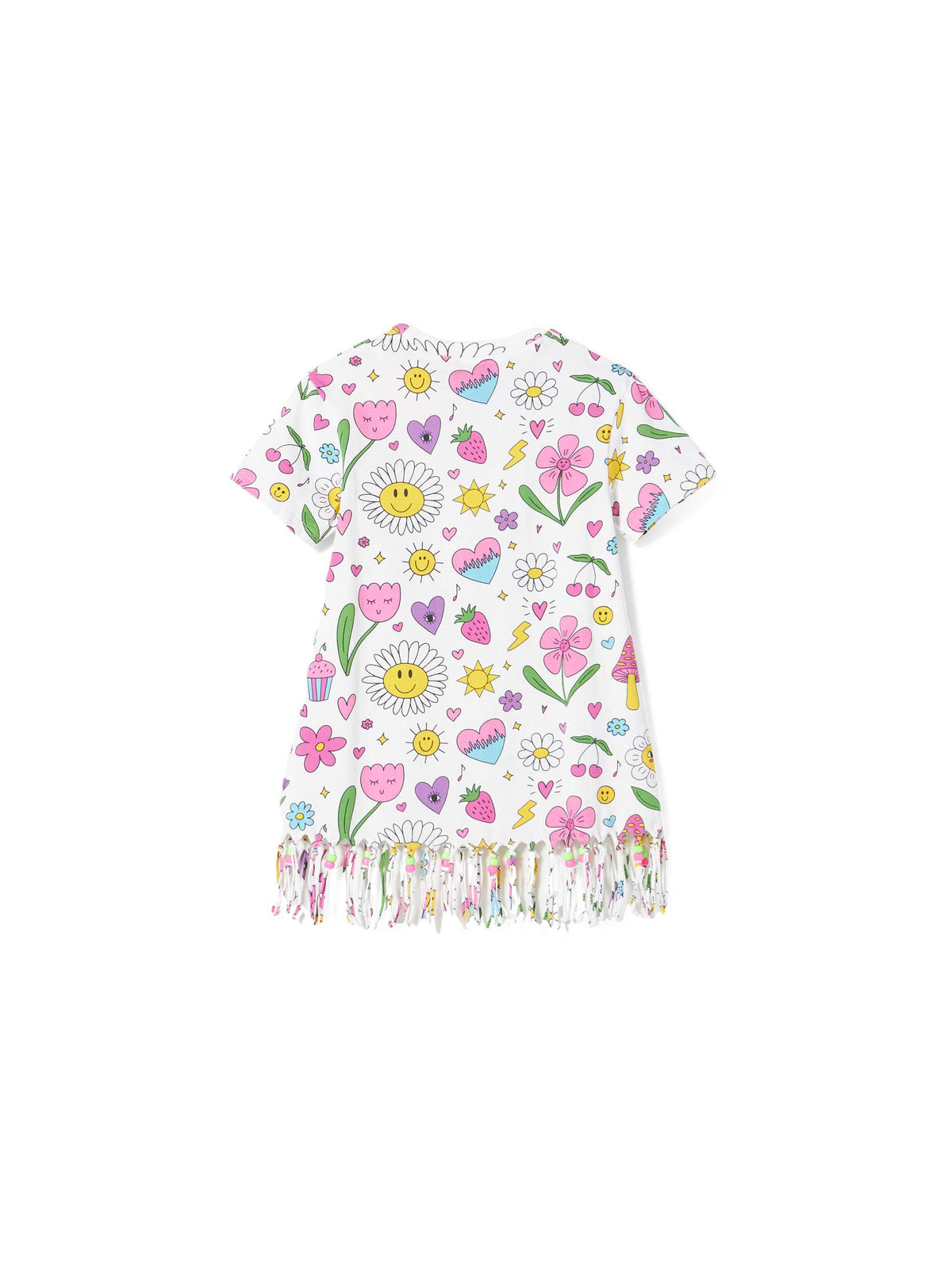 Abito corto Abbey bianco con stampe e charm
