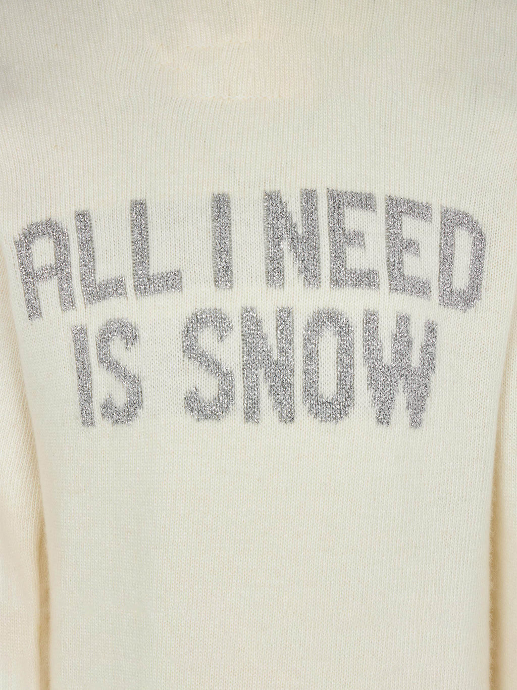 Maglia Princess bianco panna con lettering All I need is snow
