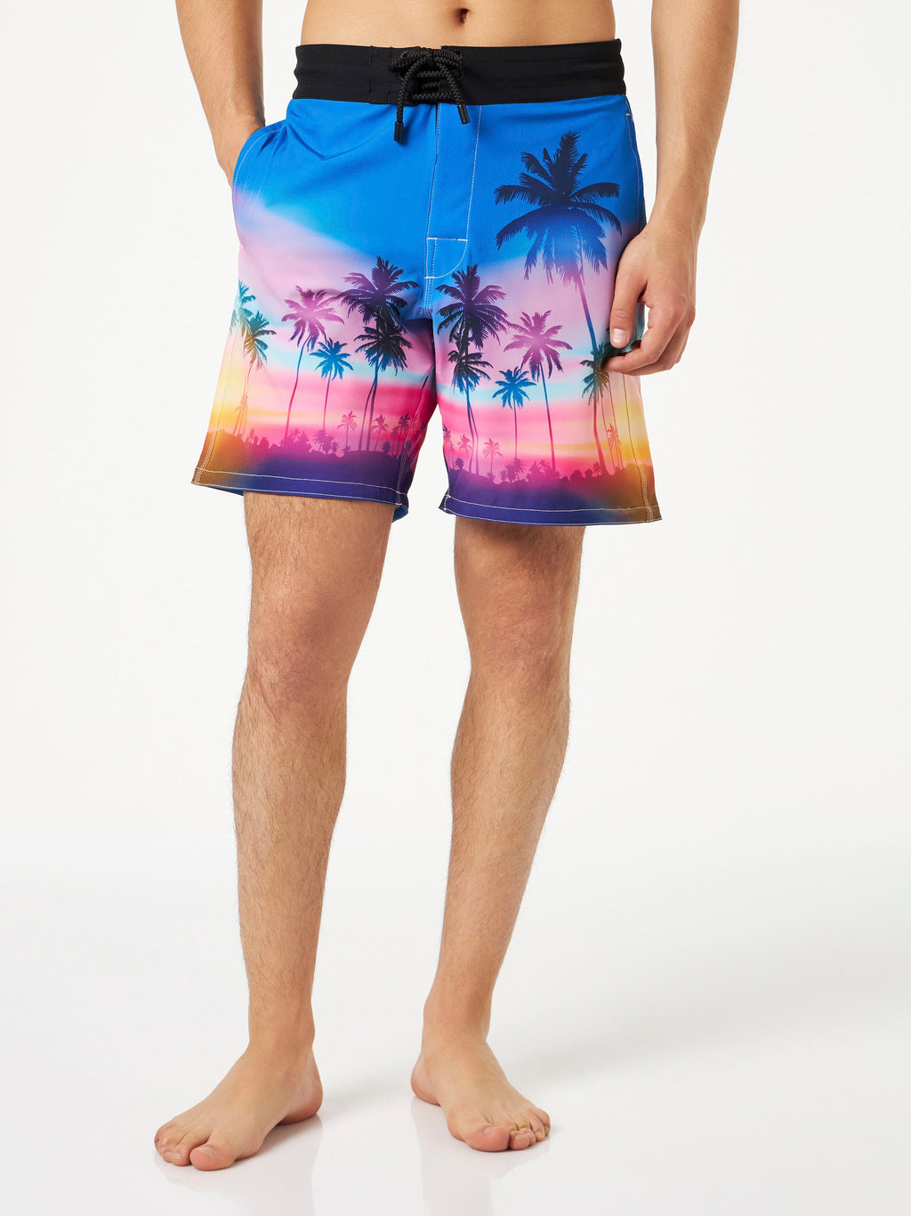 Costume mare Comfort Surf con motivo palme fluo
