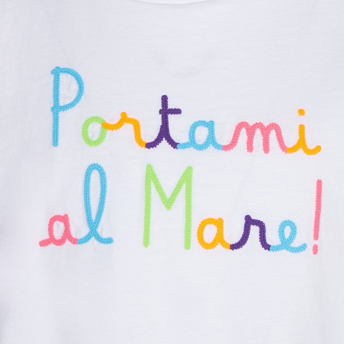T-shirt da bambina con balza e ricamo Portami al Mare product image 2