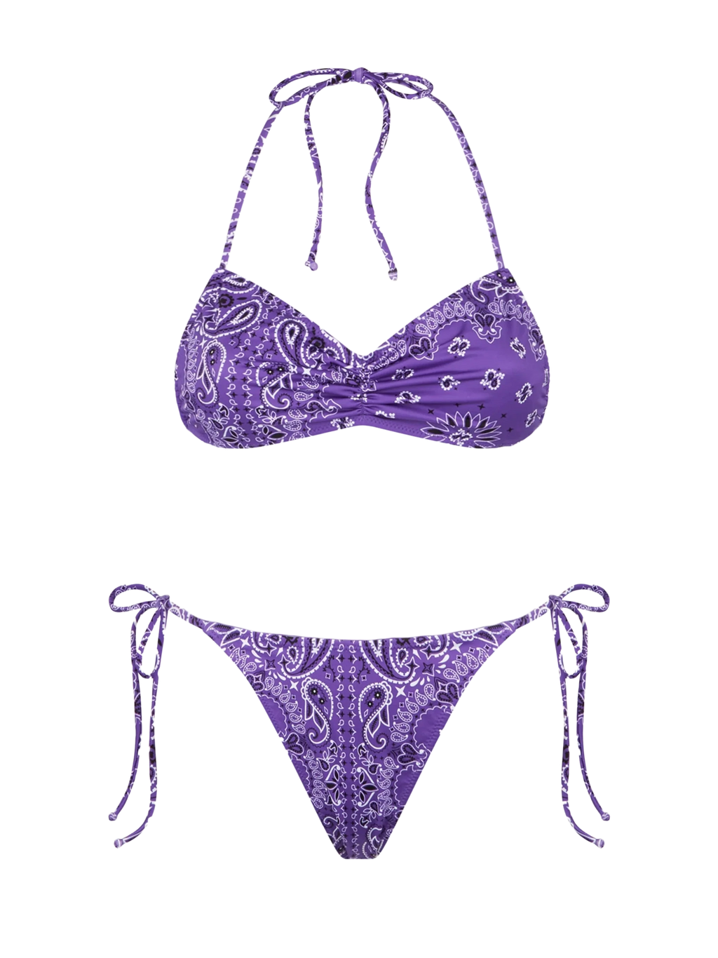 Bikini Levante Norah fascia stampa bandana viola