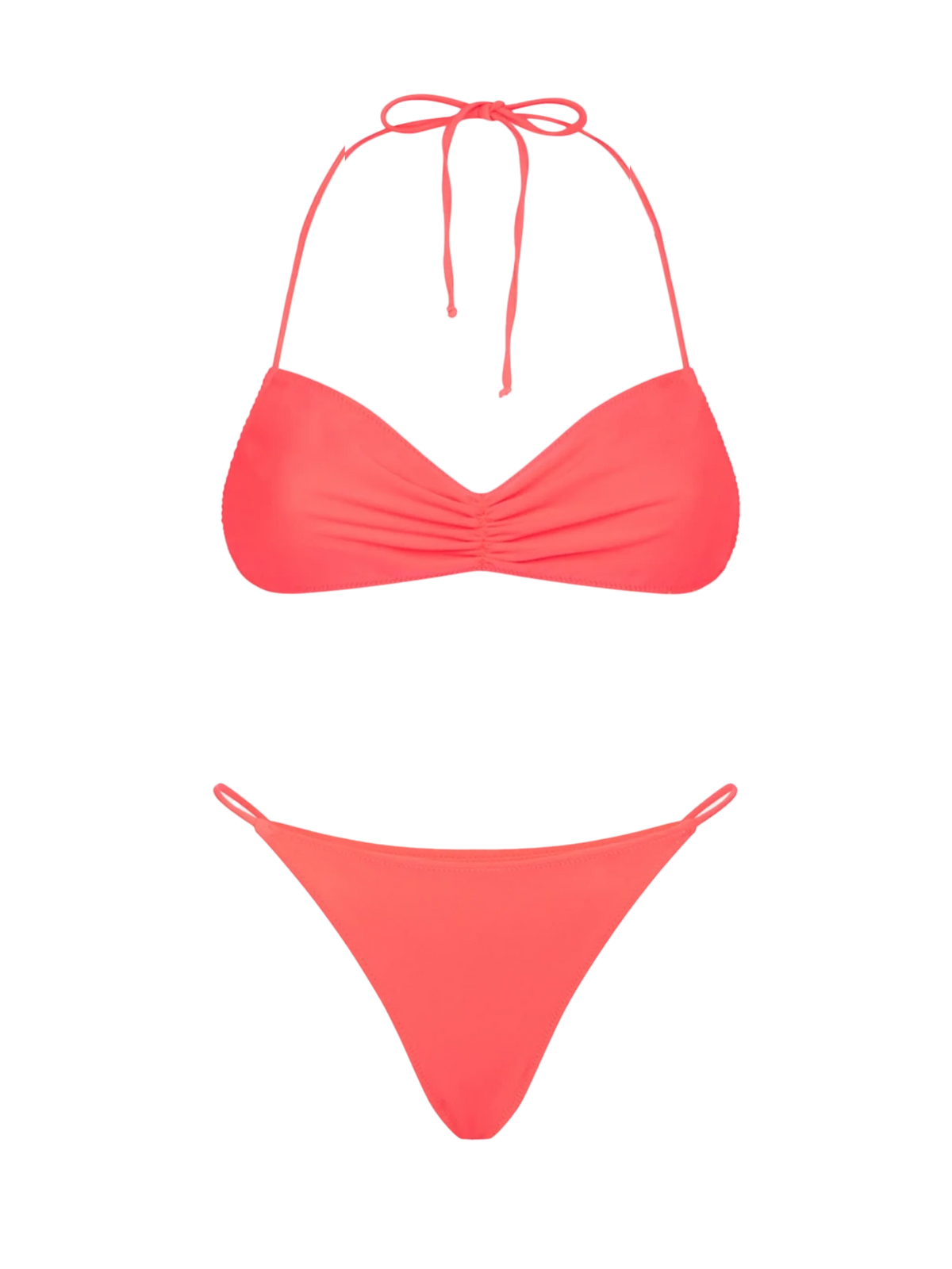 Bikini Levante Jodene fascia rosso fluo tinta unita