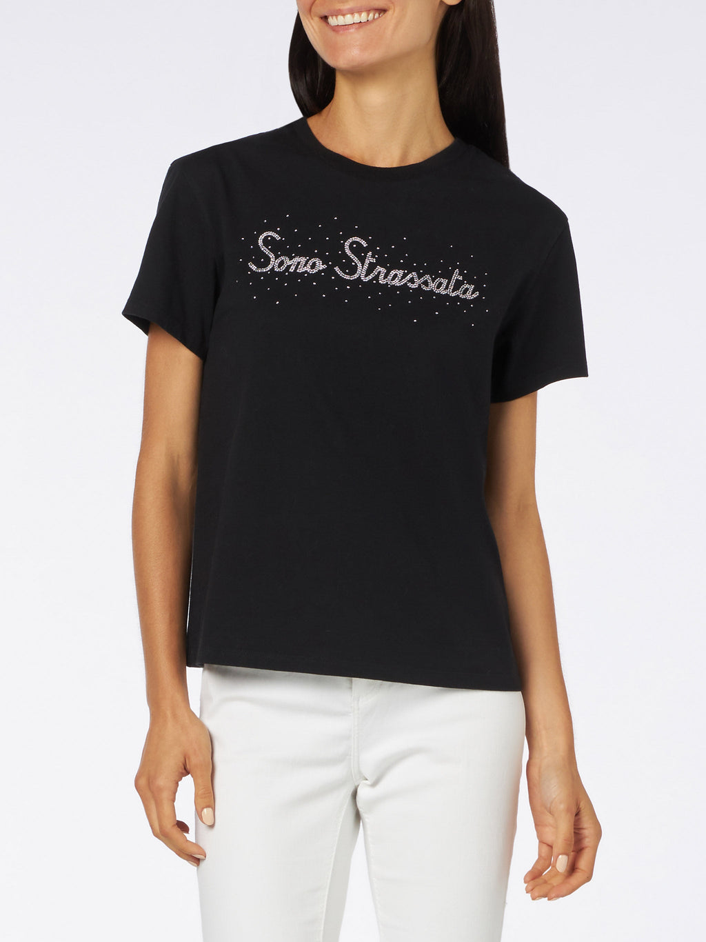 T-shirt Emilie nera con stampa strass product image 2