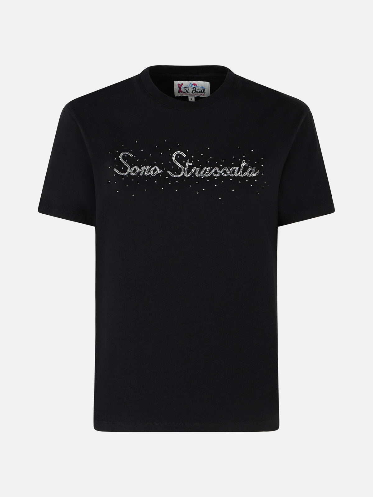 T-shirt Emilie nera con stampa strass product image 4