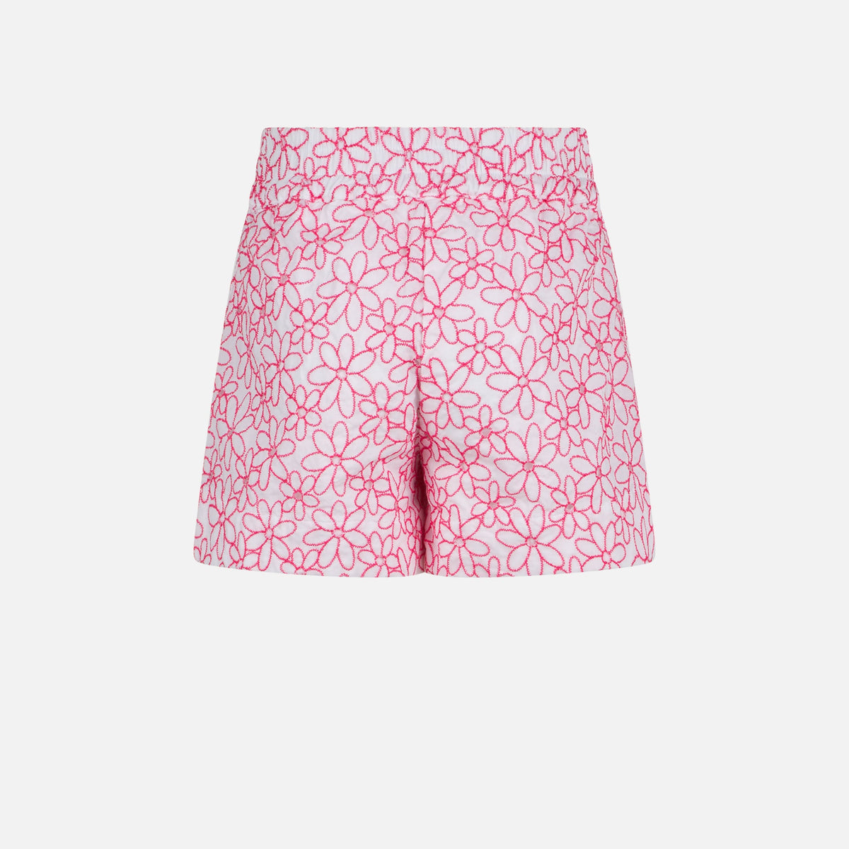 Shorts Lierre Jr bianchi con ricamo margherite rosa product image 2