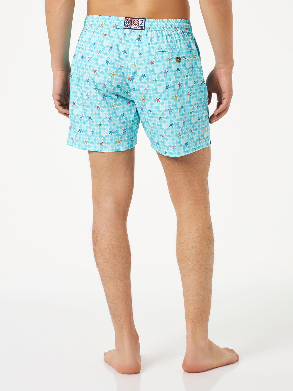 Costume mare Comfort Light azzurro con stampa stelle marine a bolle