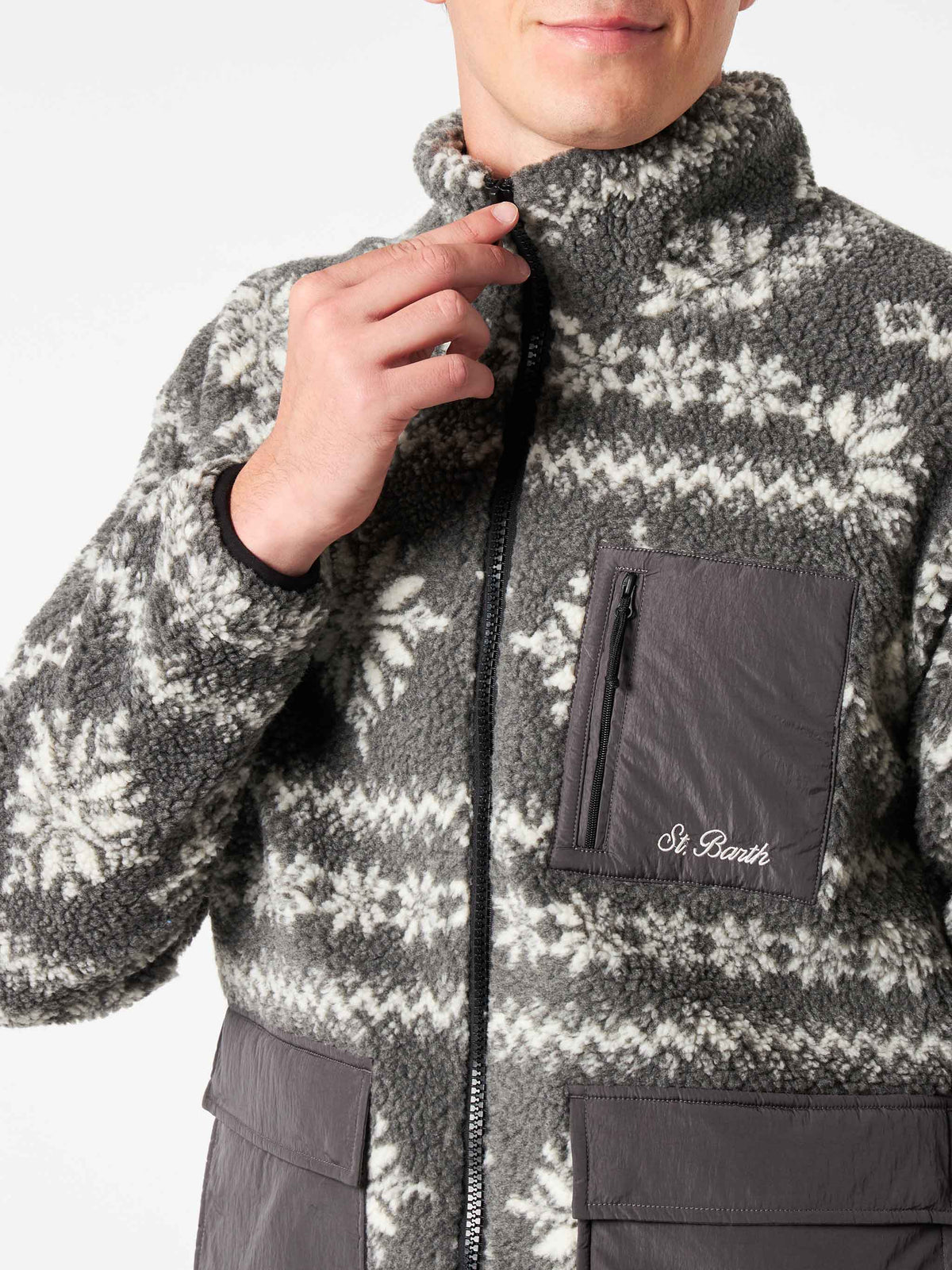 Giacca Keystone in sherpa con motivo nordico product image 3