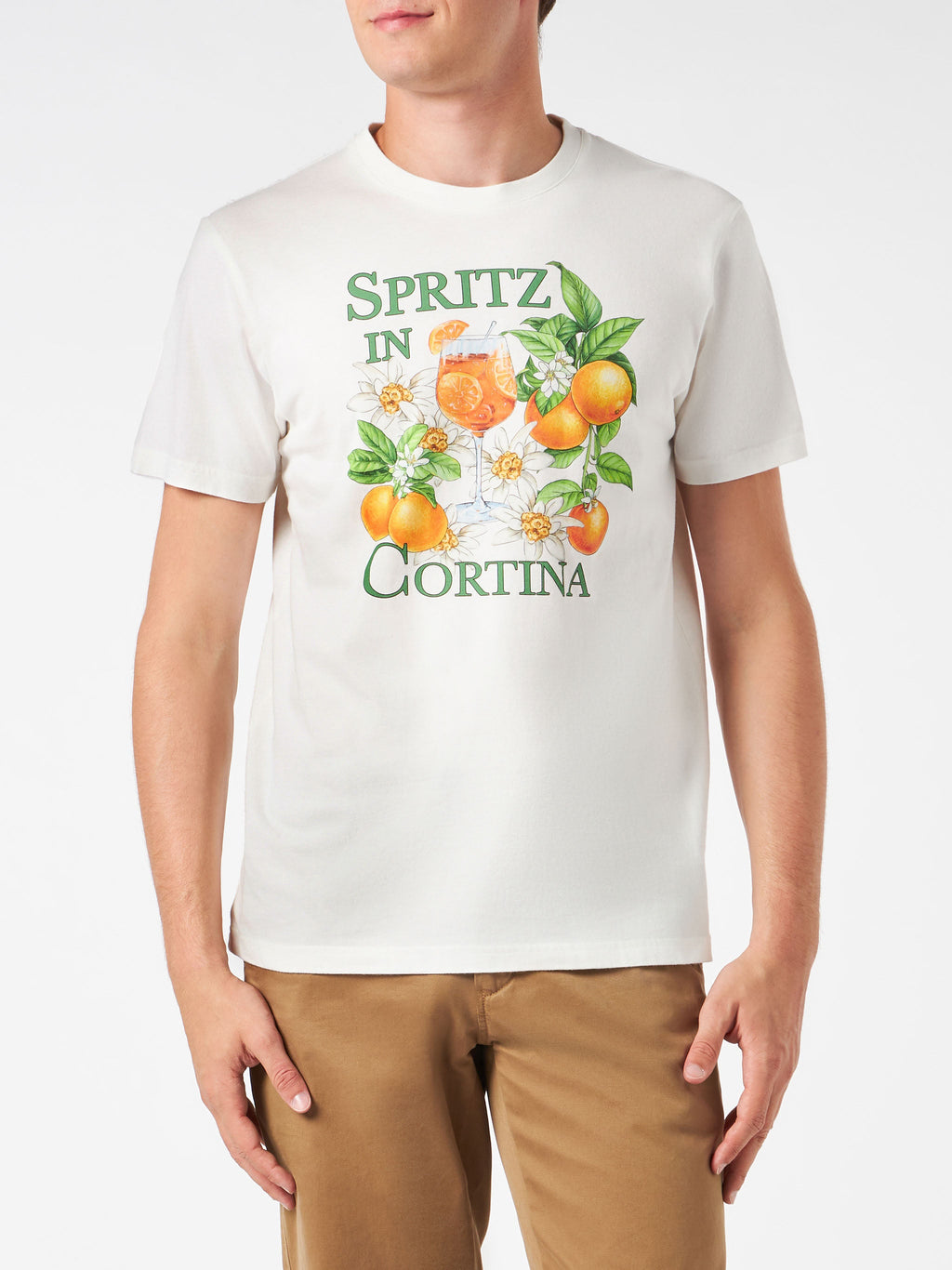 T-shirt Arnott bianco panna con stampa Spritz in Cortina product image 3