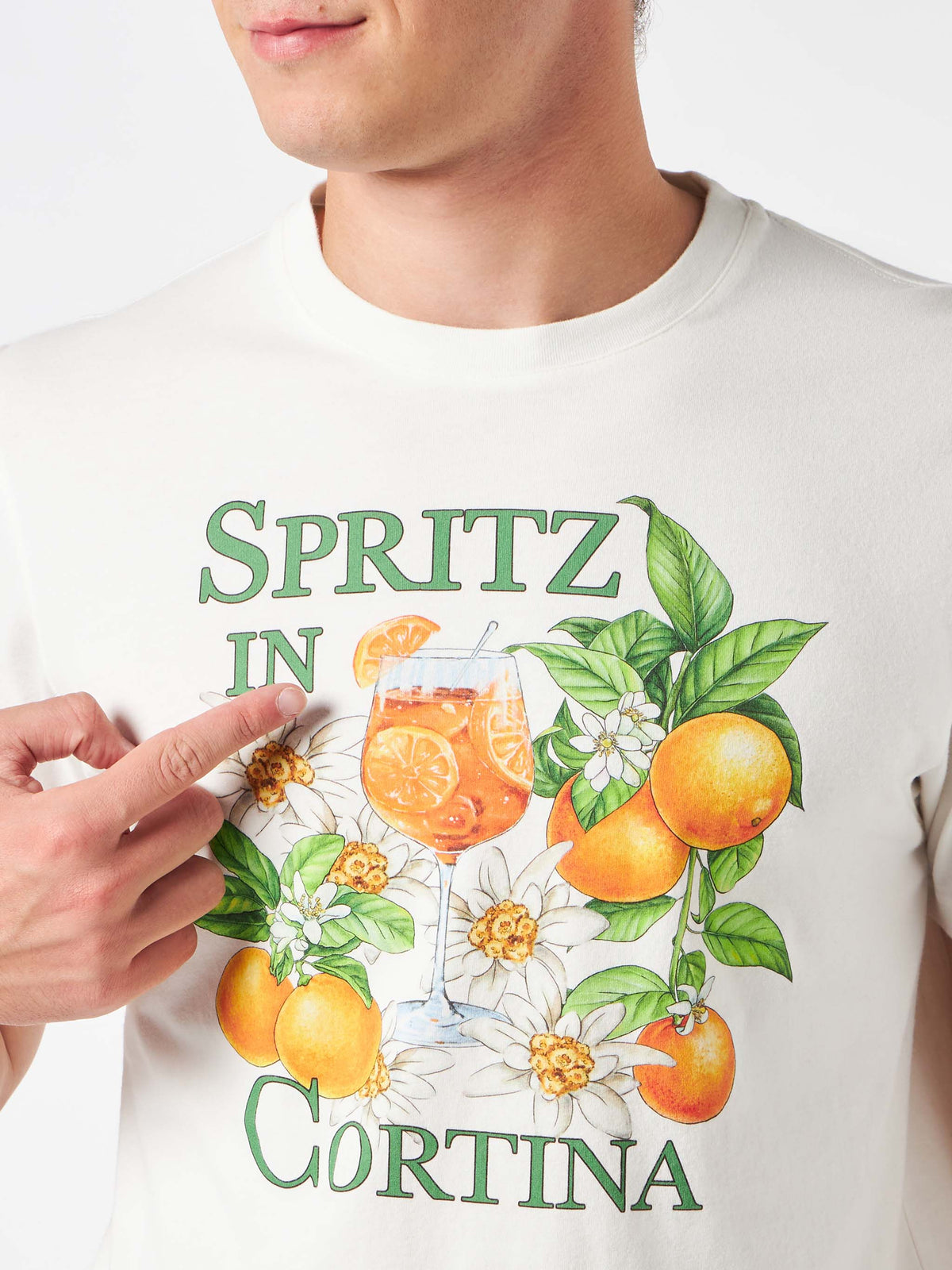 T-shirt Arnott bianco panna con stampa Spritz in Cortina product image 2
