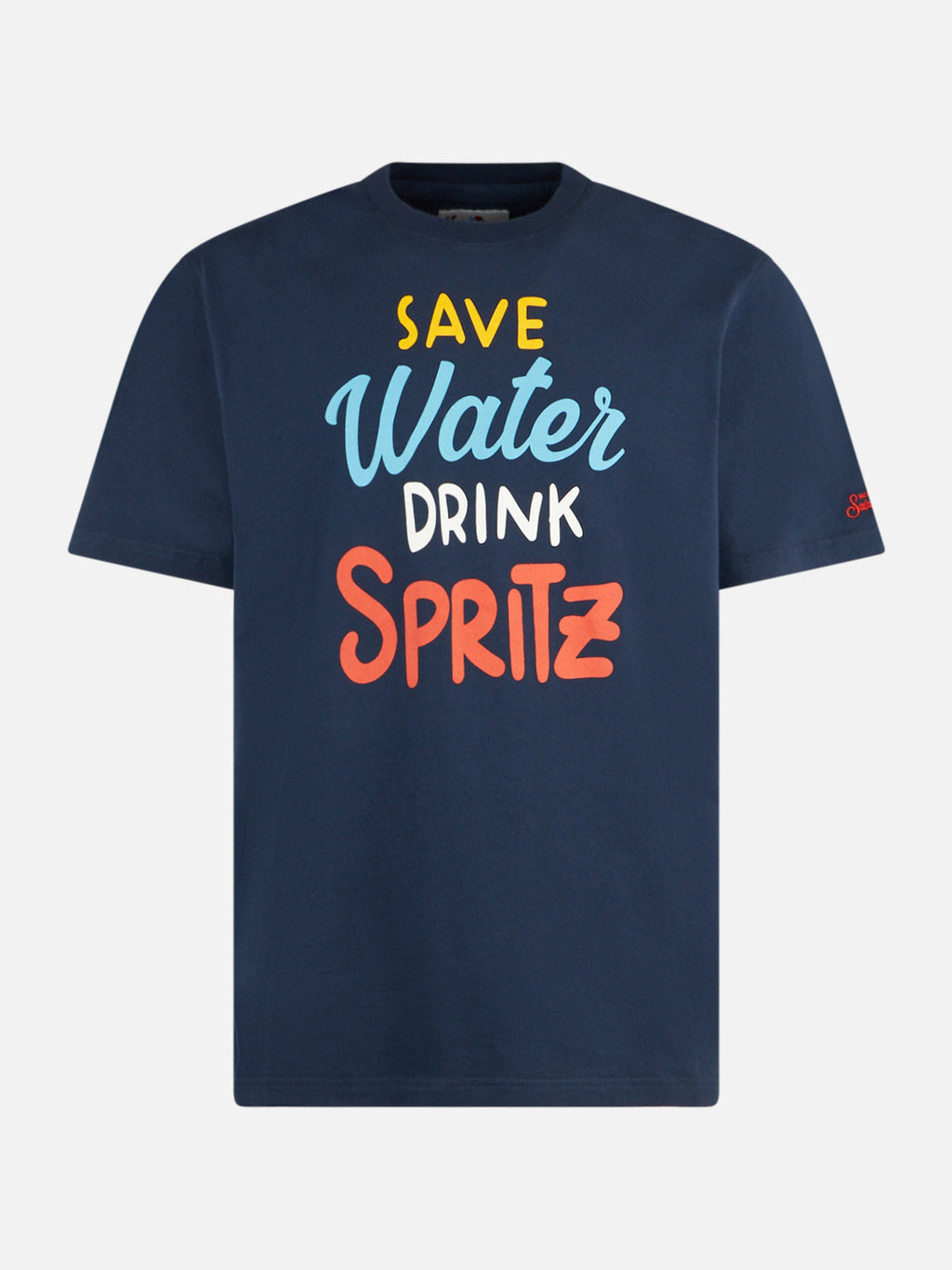 T-shirt Arnott blu navy con stampa Save Water Drink Spritz product image 1