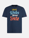T-shirt Arnott blu navy con stampa Save Water Drink Spritz product image 1