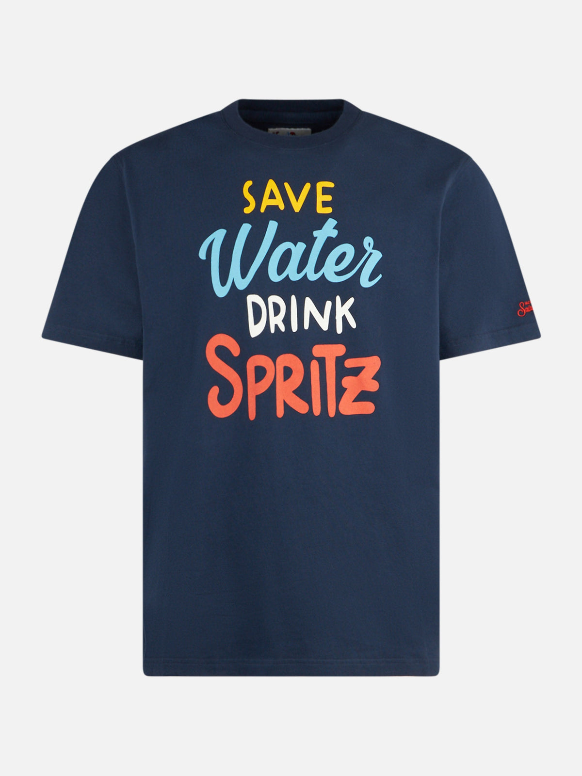 T-shirt Arnott blu navy con stampa Save Water Drink Spritz product image 1