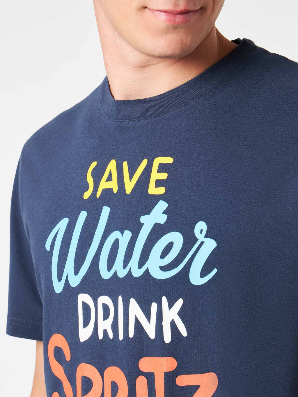T-shirt Arnott blu navy con stampa Save Water Drink Spritz product image 2