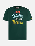 T-shirt Arnott verde scuro con stampa Save Water Drink product image 1