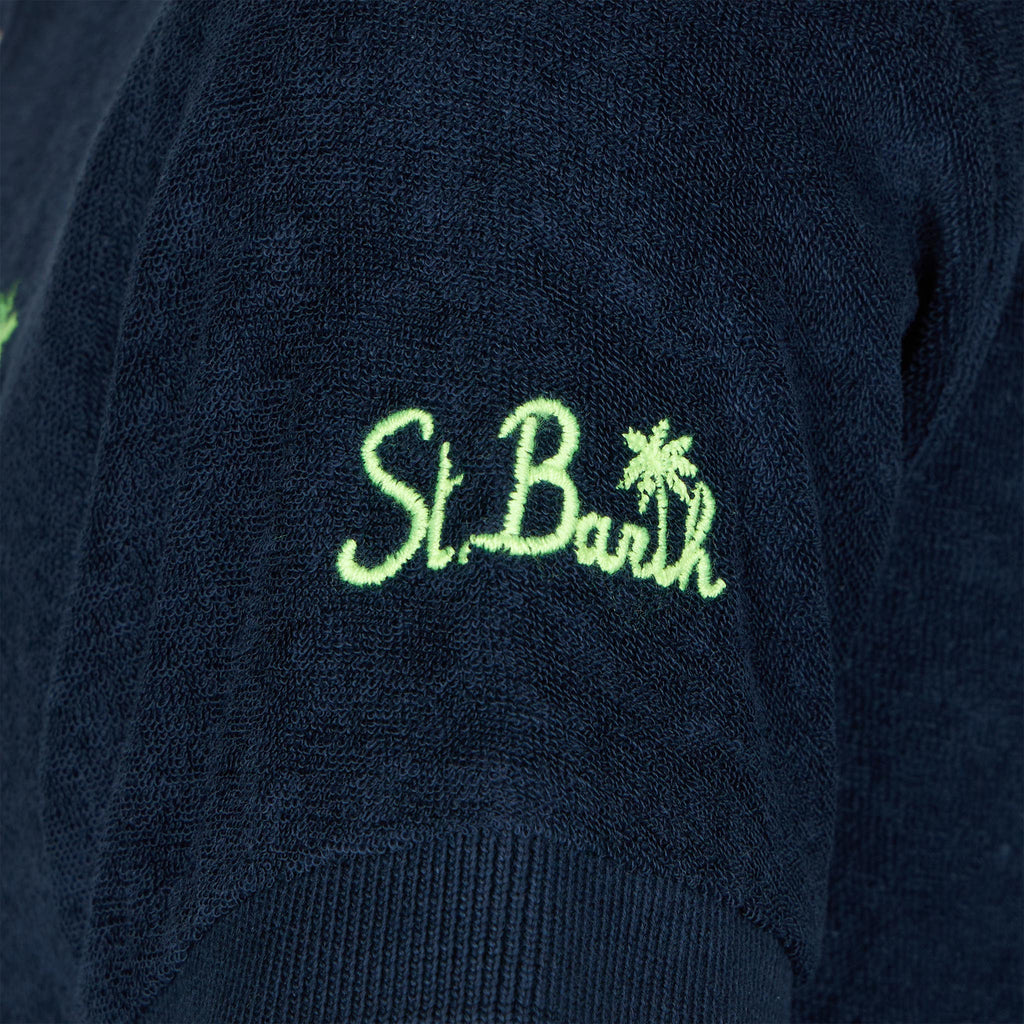 Polo Jeremy Jr blu in spugna con ricamo palma product image 3