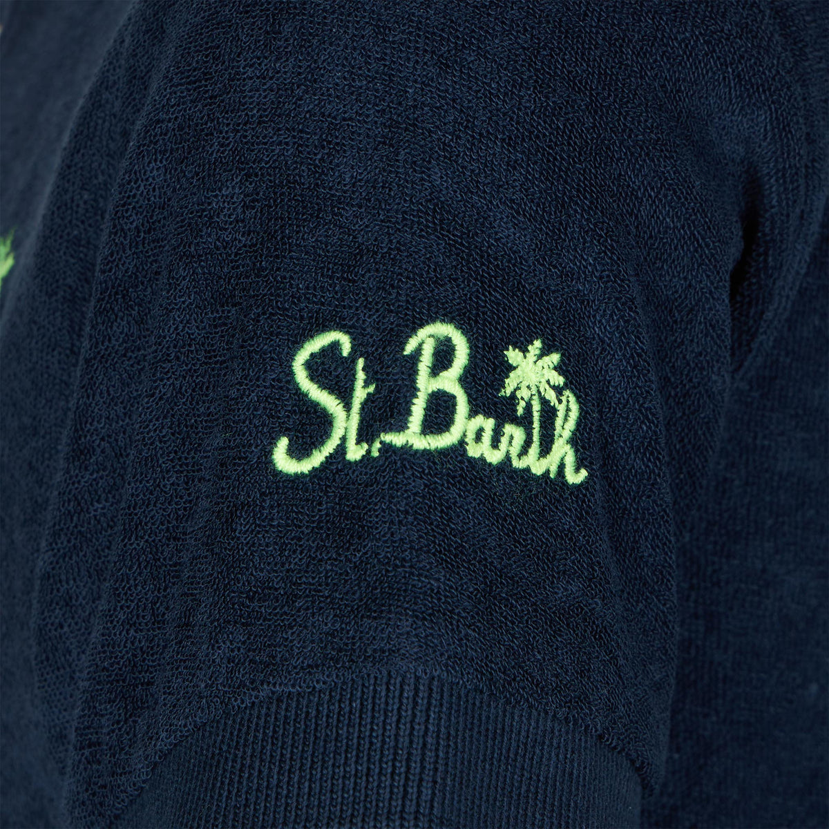 Polo Jeremy Jr blu in spugna con ricamo palma product image 3