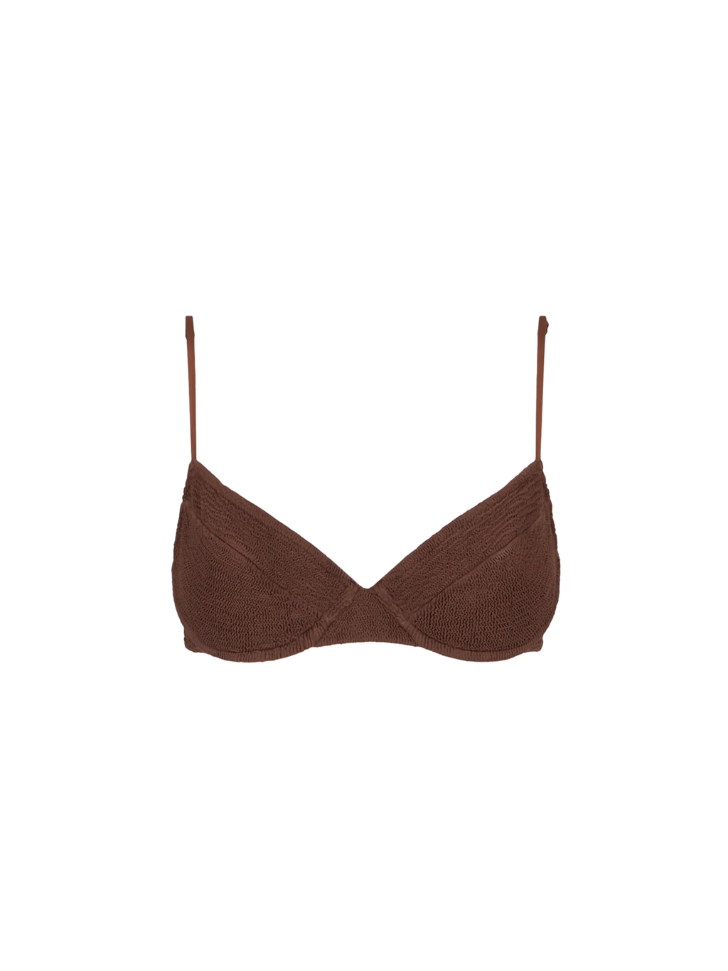 Top bikini bralette Bea marrone con ferretto