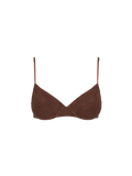 Top bikini bralette Bea marrone con ferretto