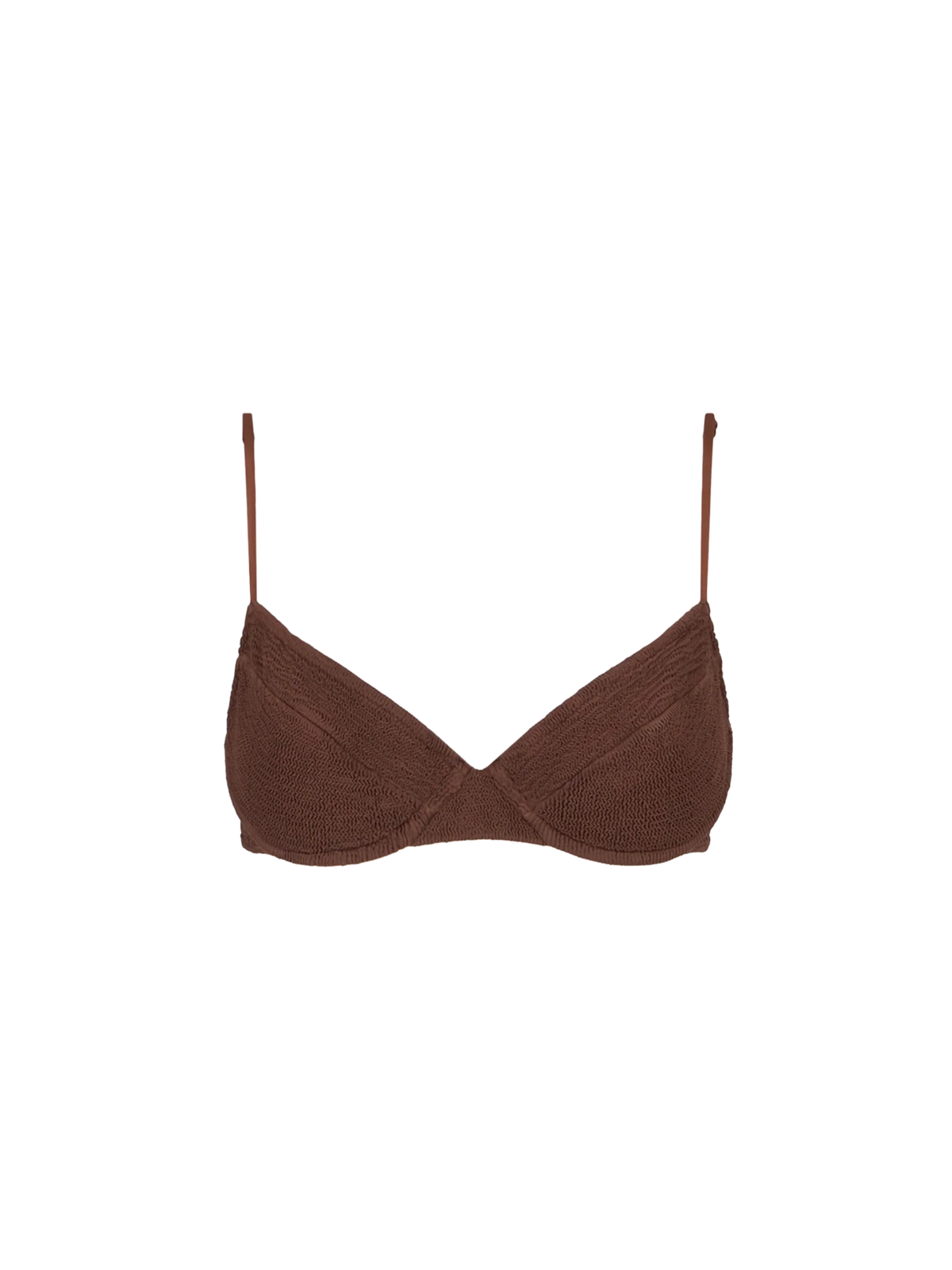 Top bikini bralette Bea marrone con ferretto