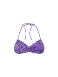 Top bikini a fascia Levante viola con stampa bandana