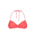 Top bikini a fascia Levante rosso fluo