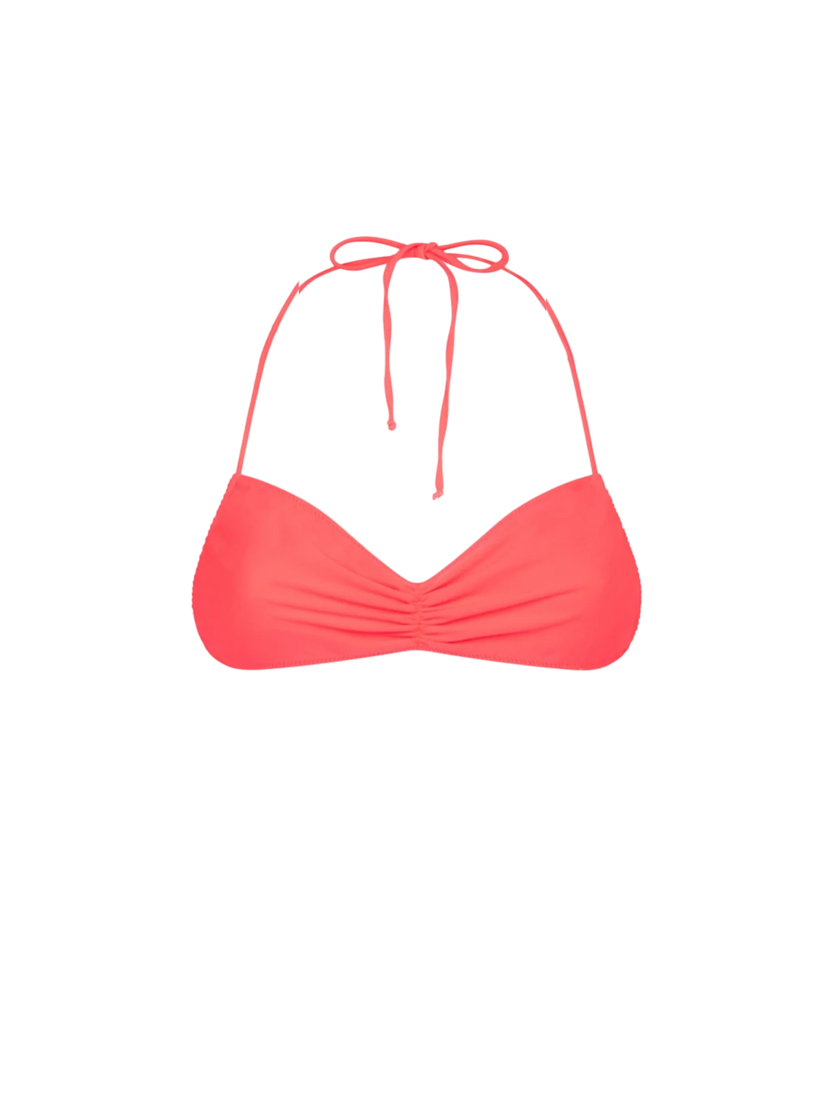 Top bikini a fascia Levante rosso fluo