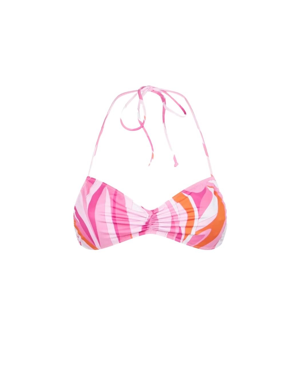 Top bikini a fascia Levante con stampa onde