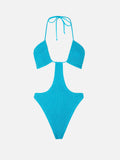 Trikini Tyra azzurro in lurex crinkle