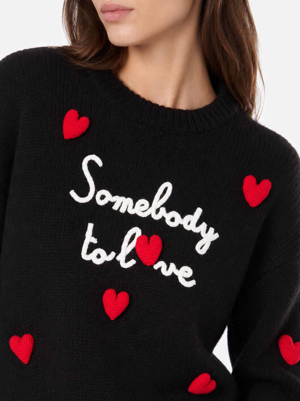 Maglia Danya Soft nera con ricamo Somebody to love