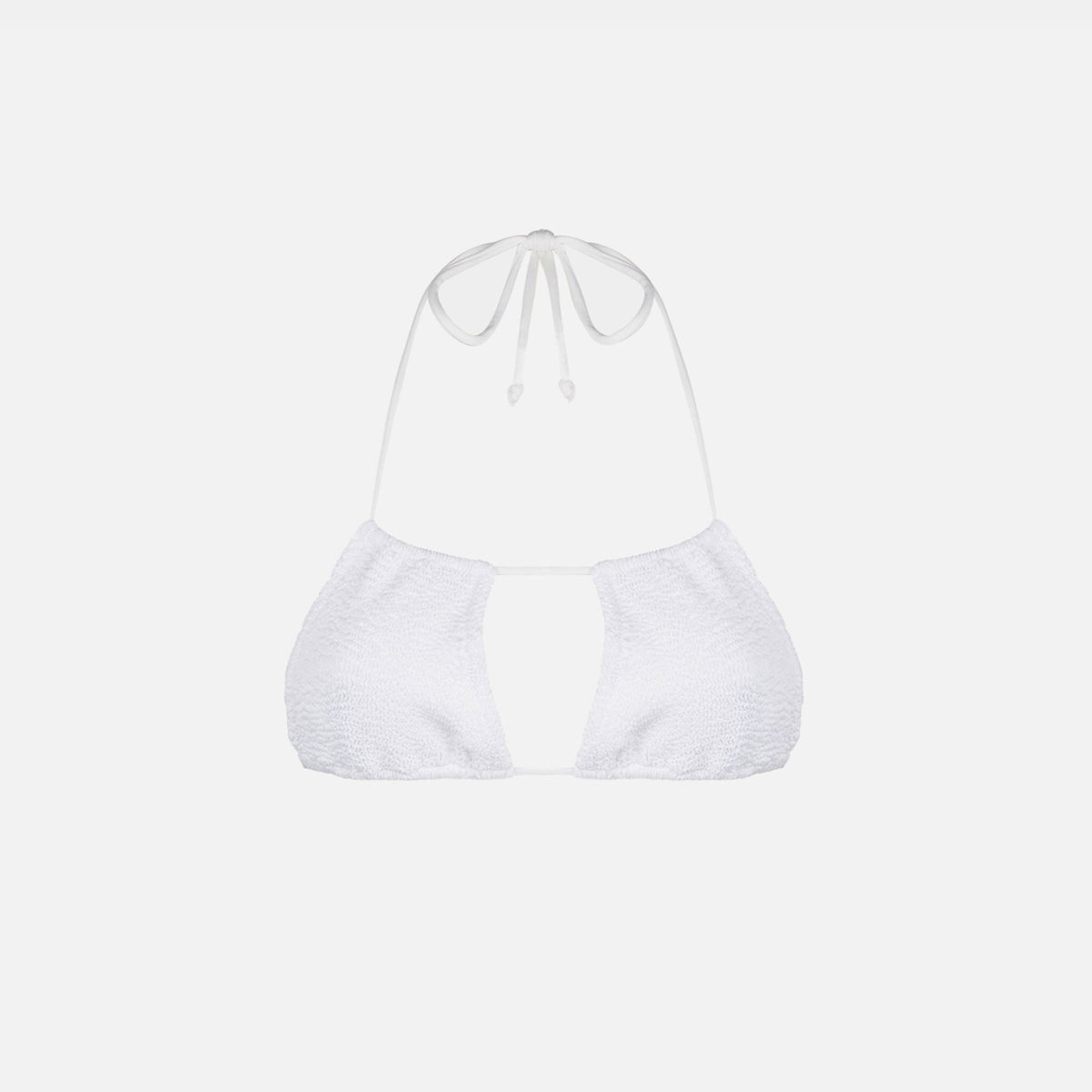 Top bikini Lyam bianco in tessuto crinkle