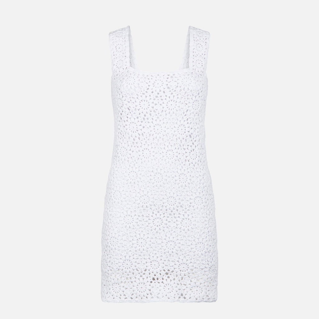 Abito a fascia Jaisal bianco in crochet