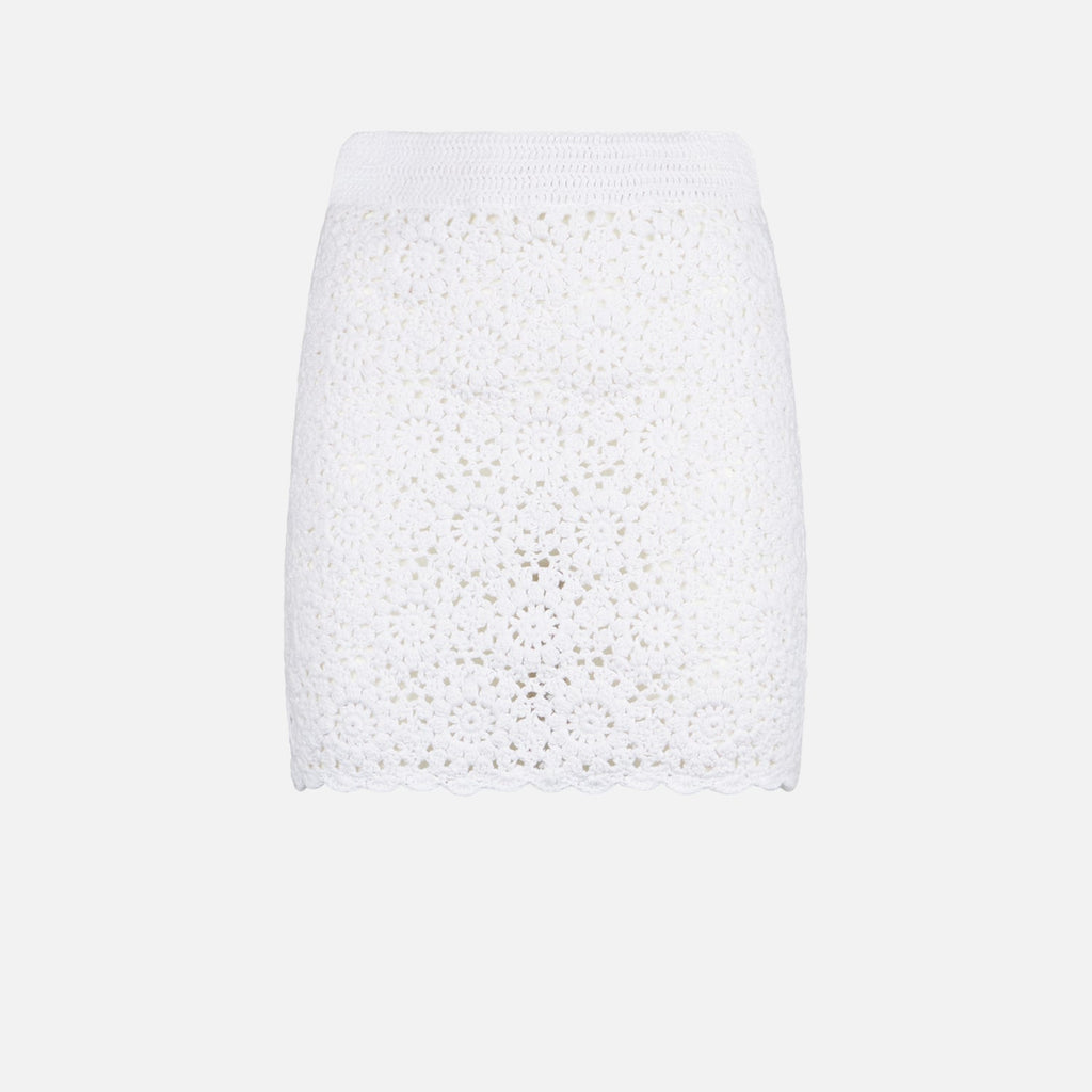 Minigonna Kristal bianca in crochet