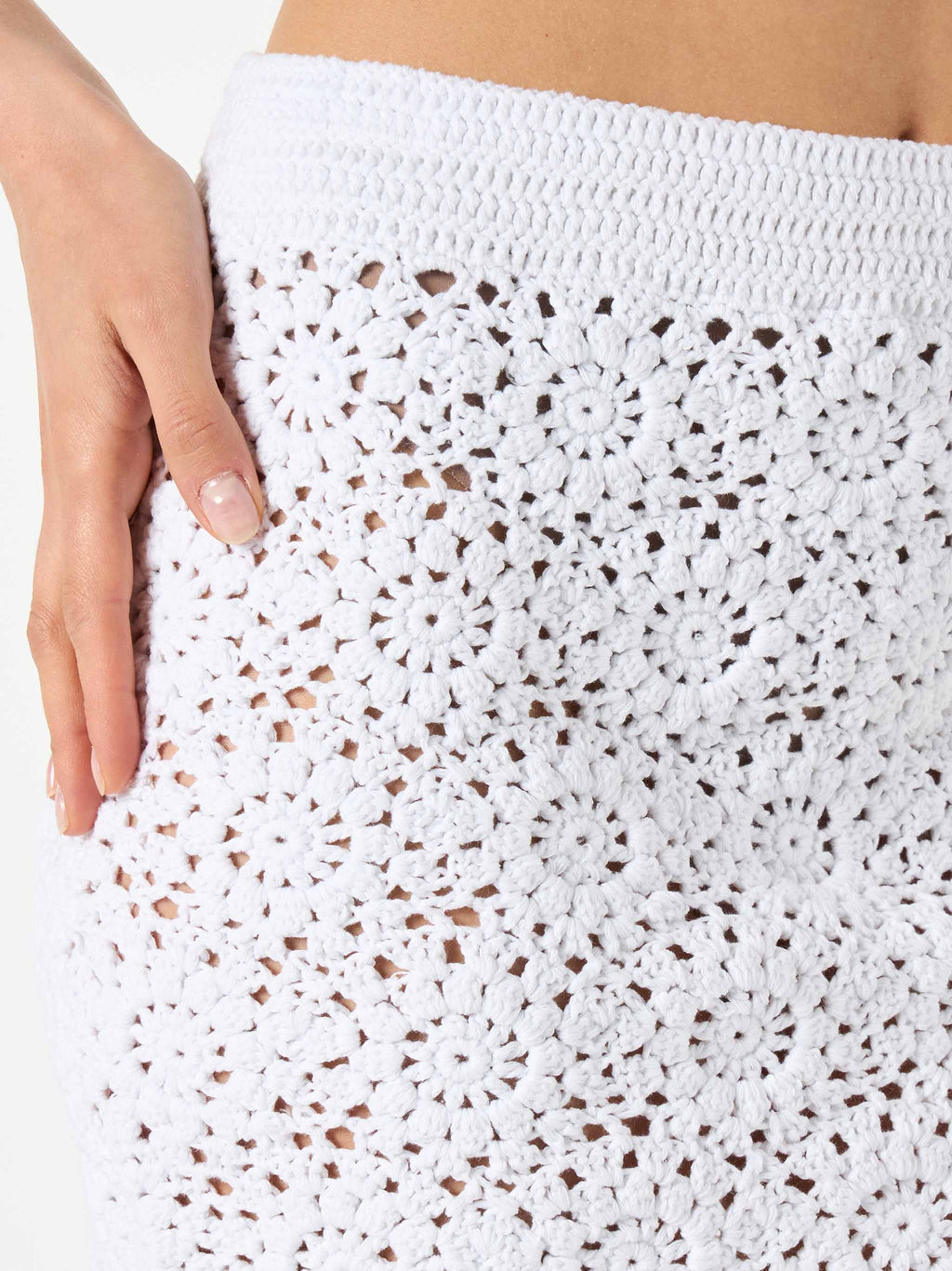 Minigonna Kristal bianca in crochet