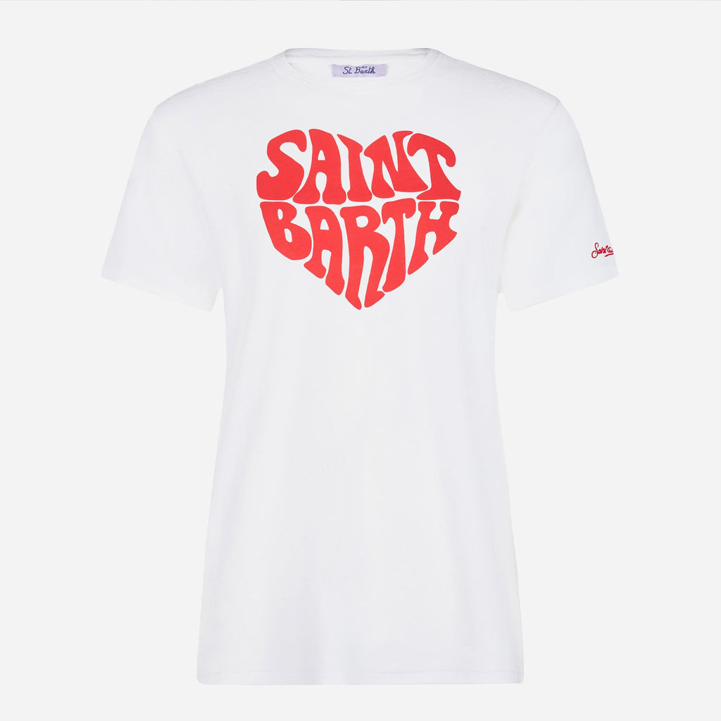 T-shirt Emilie bianca con lettering logo rosso product image 4