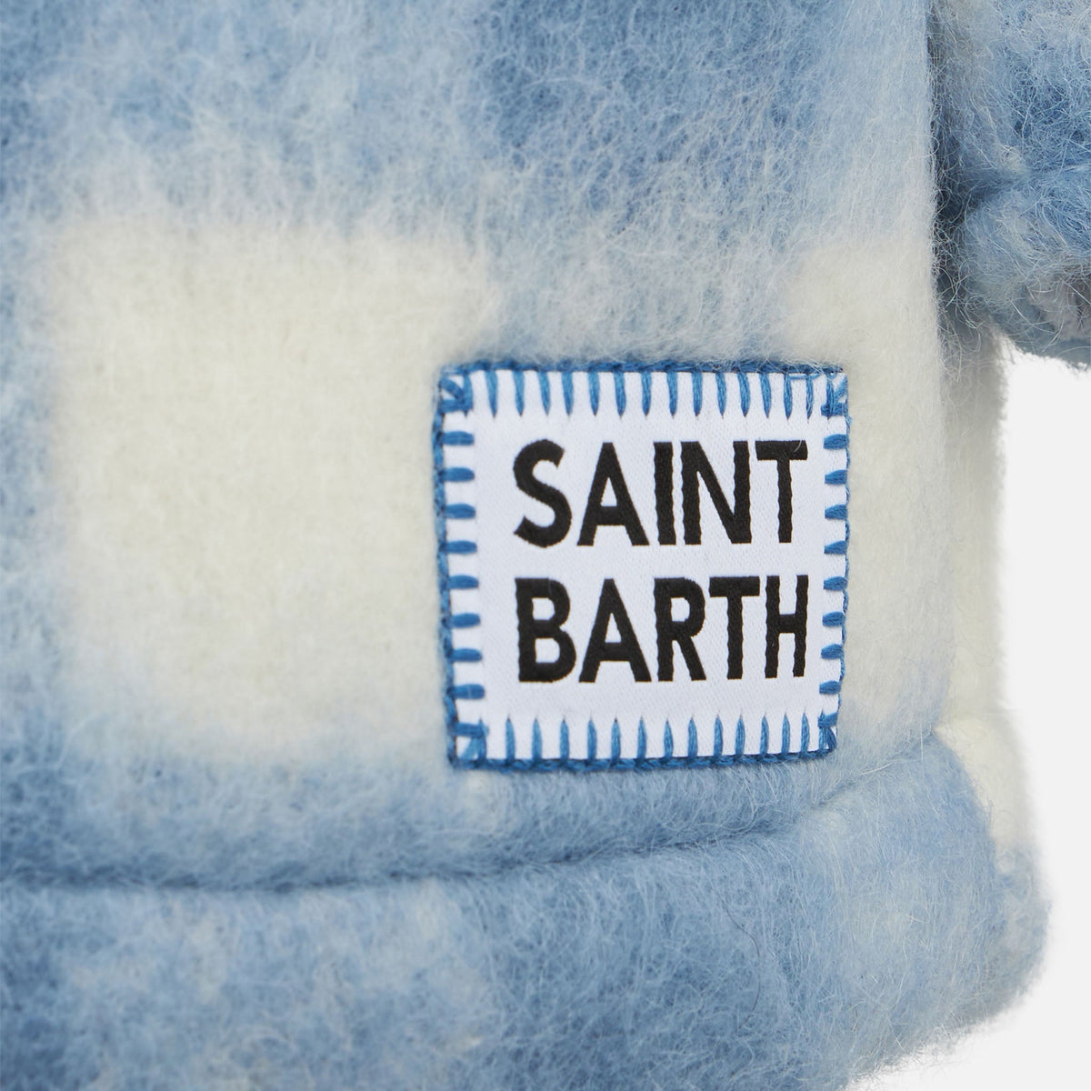 Overshirt Marceline Jr azzurro a quadri con frange